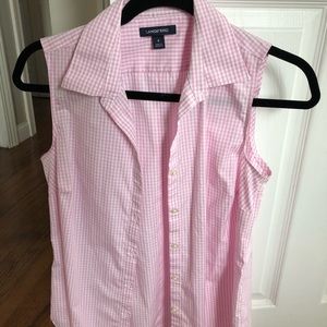 Pink tank top button down